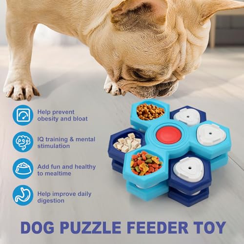 BunnyCare Dog Puzzle Toys 4 Levels, Dog Interactive Turntable Toy for IQ Training and Entertainment, Mentally Stimulating Toys Boredom and Smart Dogs, As Gifts for Dogs Cats