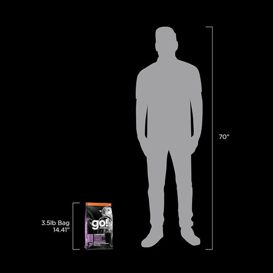 Go! Solutions Carnivore, Grain-Free, Protein Rich Dry Dog Food, Chicken, Turkey and Duck Senior Recipe, 3.5 lb Bag