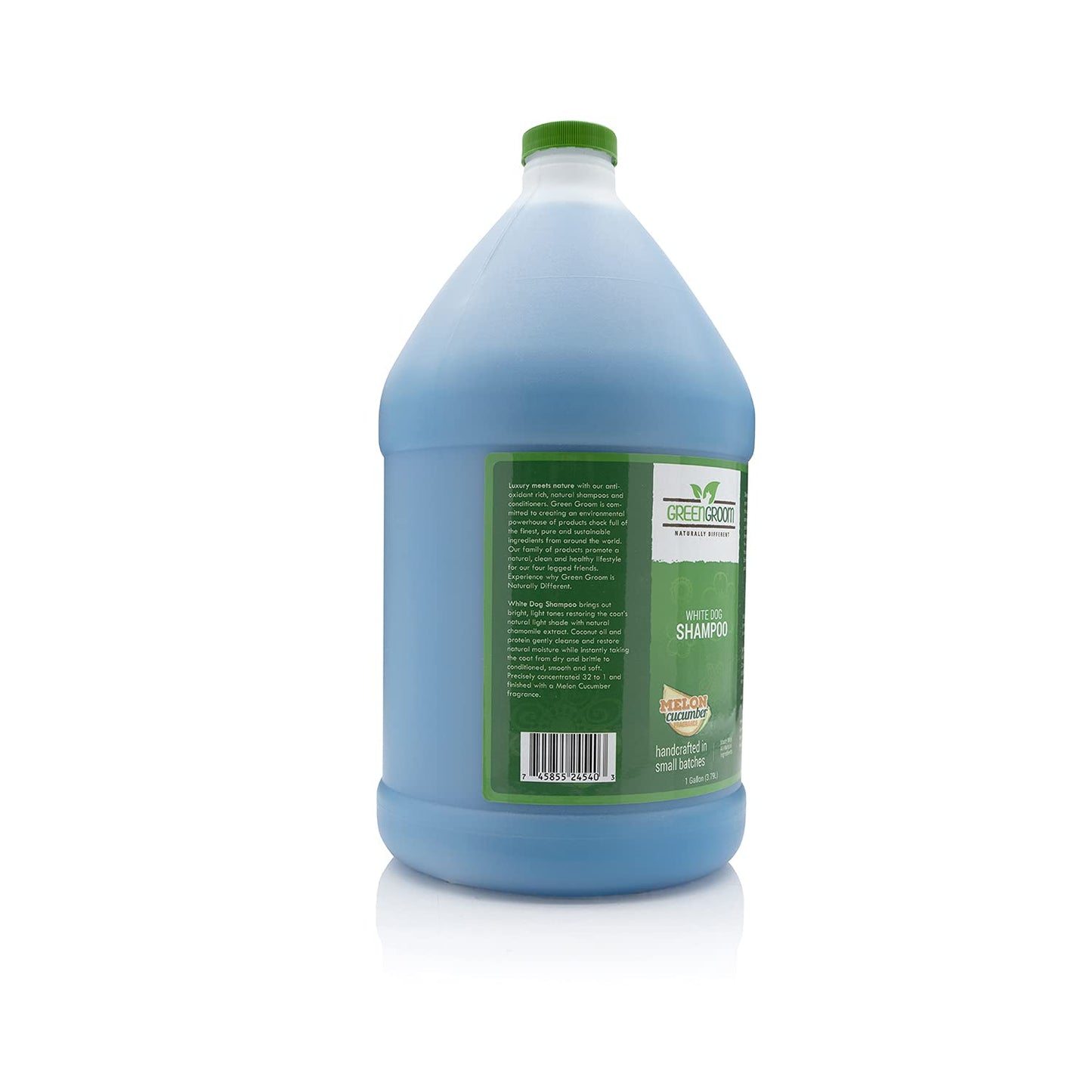Green Groom White Dog Shampoo, 1 Gallon - All Natural Ingredients, Chamomile Extract, Infused with Coconut Oil and Protein, Soap and Cruelty Free, Restores Coat's Natural Shade