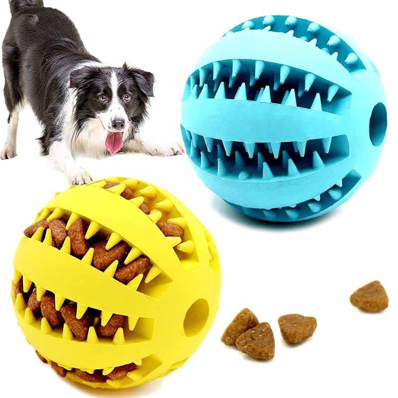 Pawzone - Dog Puzzle Teething Toys Ball Nontoxic Durable Dog Chew Toys for - Puppy Small Large Dog Teeth Cleaning/Chewing/Playing/Treat Dispensing Dog Toys/Chew Ball (Blue)