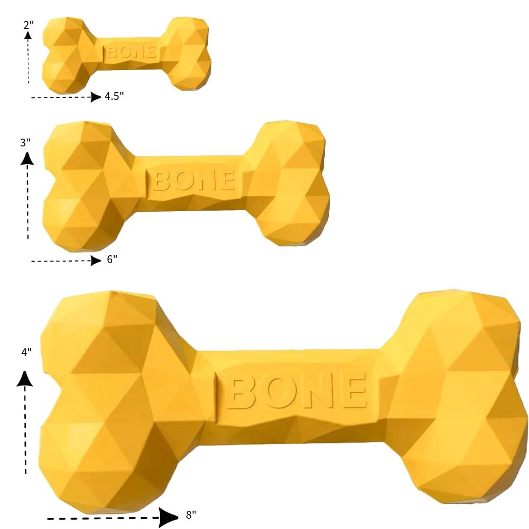 BarkWell Dog Durable Chew Toy for Treats and Peanut Butter, Natural Rubber Diamond Bone (S, Red), Includes Lick Mat and 2 Peanut Butter Pouches
