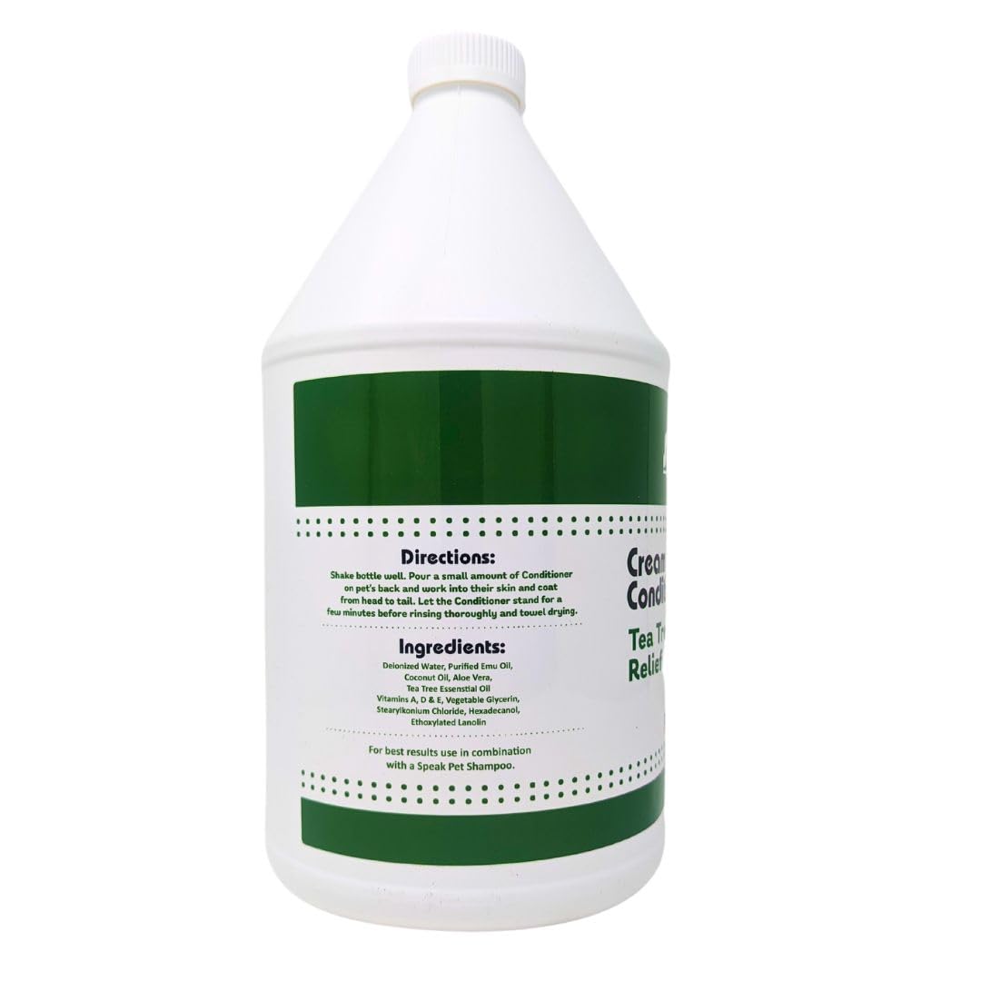 Speak Pet Products Dog Natural Cream Rinse Conditioner, Tea Tree, 1 Gallon