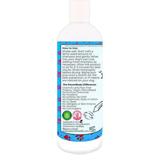 Pet Flea & Tick Treatment Shampoo, Coat Armor - 100% Organic, All-Natural & Non-Toxic to Pets. Fast Relief for Dry, Itchy, Sensitive Skin. Tearless, Odor Controlling, Lavender, Made in USA 16oz