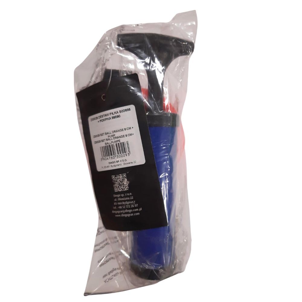 DINGO GEAR WWW.DINGOGEAR.COM 1977 Set Faux Leather Ball with Pump for Dog Training, as Reward for Fetch tug of war, for Strong Dog, Handmade, 3in Orange Z30029