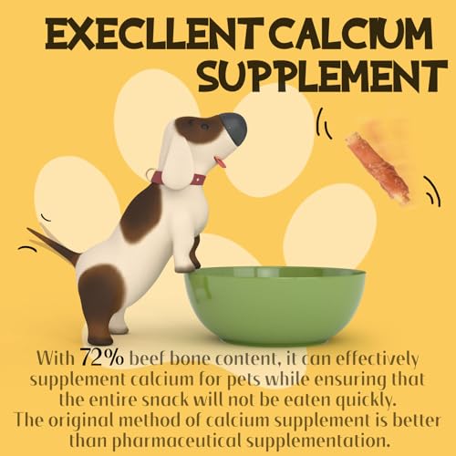 ASMPET Dog Treats Chews, Chicken Wrapped Beef Cartilage, Rawhide Free & Grain Free Dog Snacks 10.6 oz