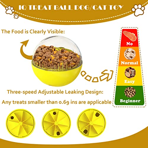 Kubatis Dog Toys - Interactive Puzzle Feeder Balls for Large Dogs, Funny Squeaky Toys for Chewers (Yellow)
