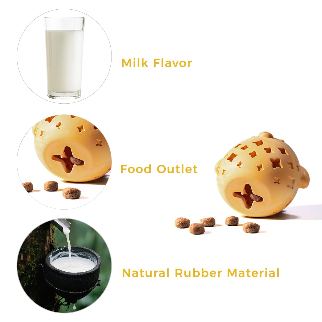 MewaJump Stuffed Dog Toy Treat Dispenser Dog Toy Puzzle Rubber Chew Toys Treat Food Dispensing Toys for Teeth Cleaning Ball Interactive Enrichment Toys for Puppy, Small, Medium, Large Breeds