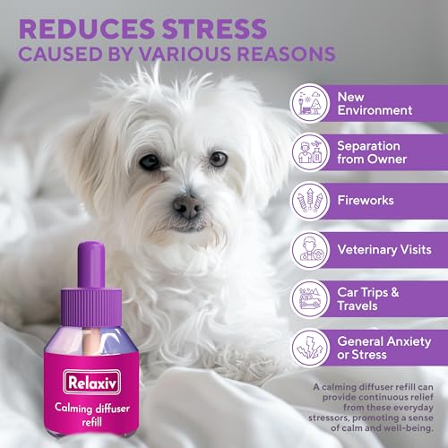 Calming Diffuser Kit for Dogs & Puppy - Pet Separation Anxiety Relief & Calm Pheromones Plug - Anti Stress Treatment Help with Fireworks, Aggression, Fighting & Other Problematic Behaviors