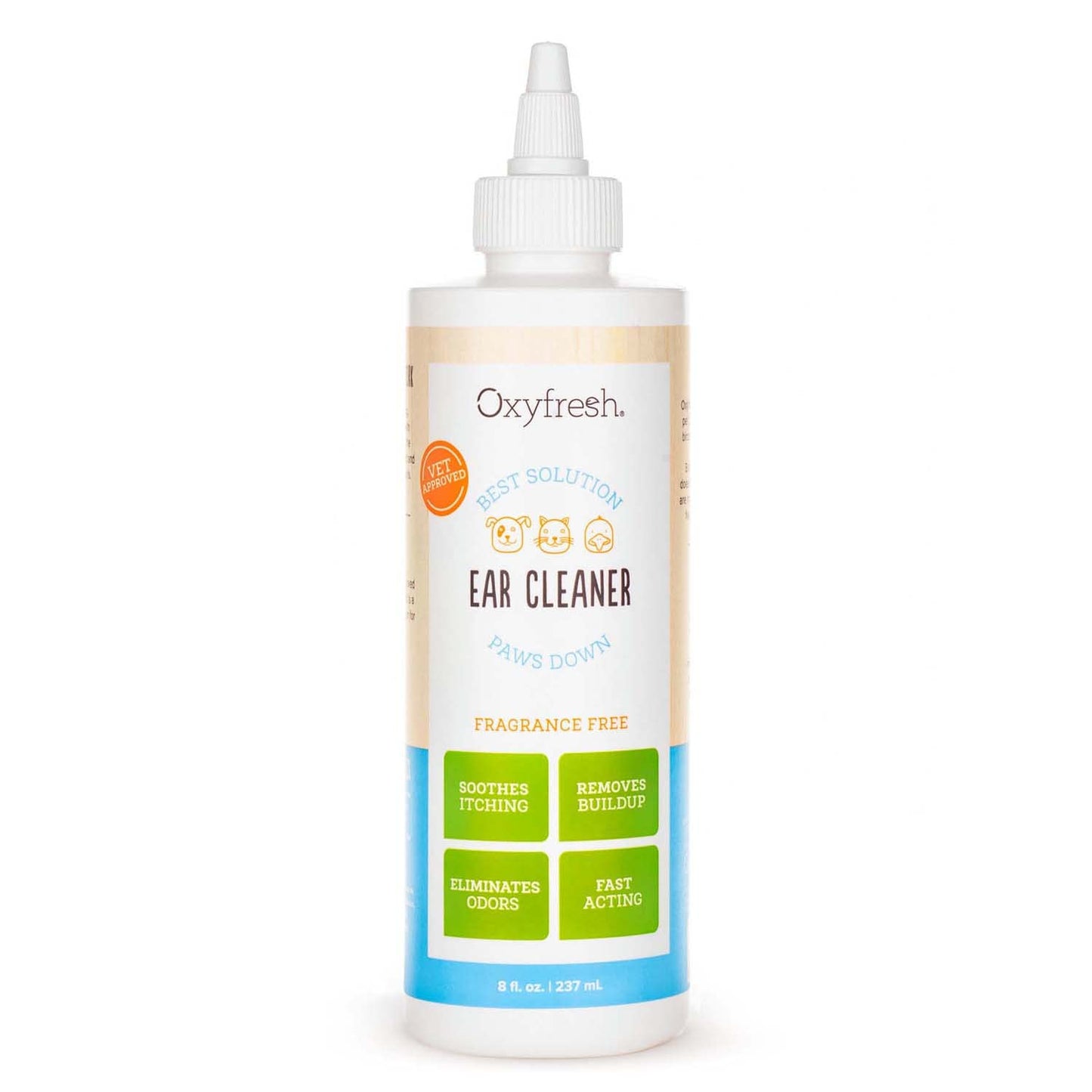 Oxyfresh Advanced Pet Ear Cleaner - Best Dog Ear Cleaner Solution - Helps with Yeast, Wax, Dirt & Itchy Ear Canal - Cleaning, Soothing, & Sting-Free Dog Ear Wash & Cat Ear Rinse 8oz