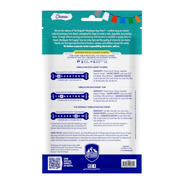Himalayan Dog Chew Say Cheese! Assorted Yak Cheese Dog Treats, Long-Lasting Himalayan Pet Chews, Easily Digestible Chew Sticks, Grain-Free & Healthy Dental Treats for Dogs – 8.3 oz Variety Pack
