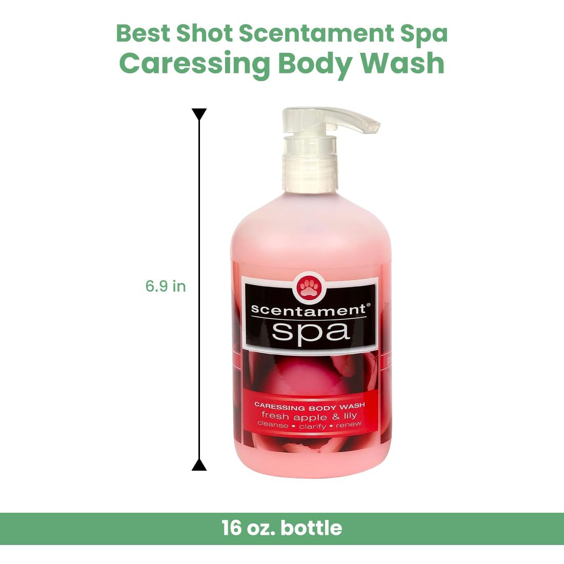 Best Shot Scentament Spa Caressing Body Wash, Fresh Apple Lily, 16 oz