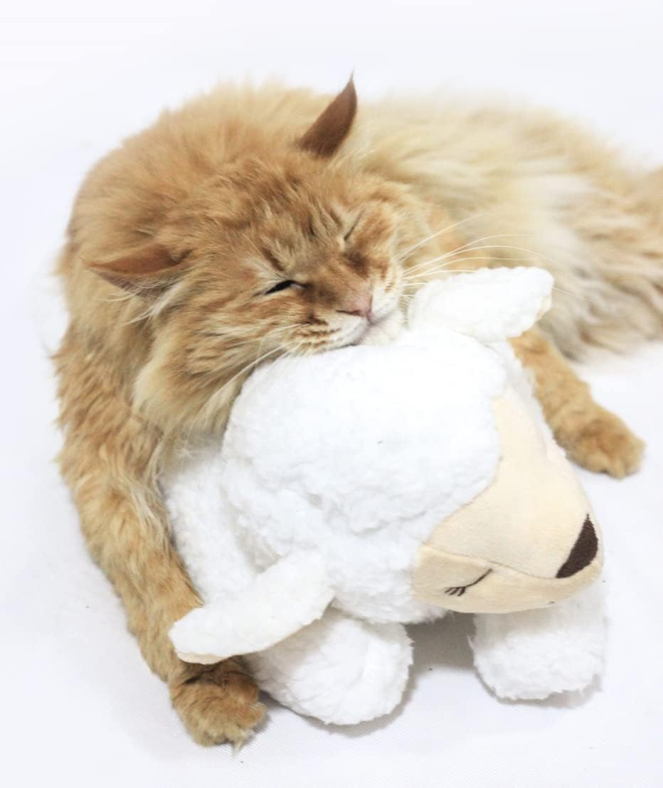 HonourHope Dog Heartbeat Toy for Anxiety Relief, Soft Plush Pet Calming Aid - Sheep