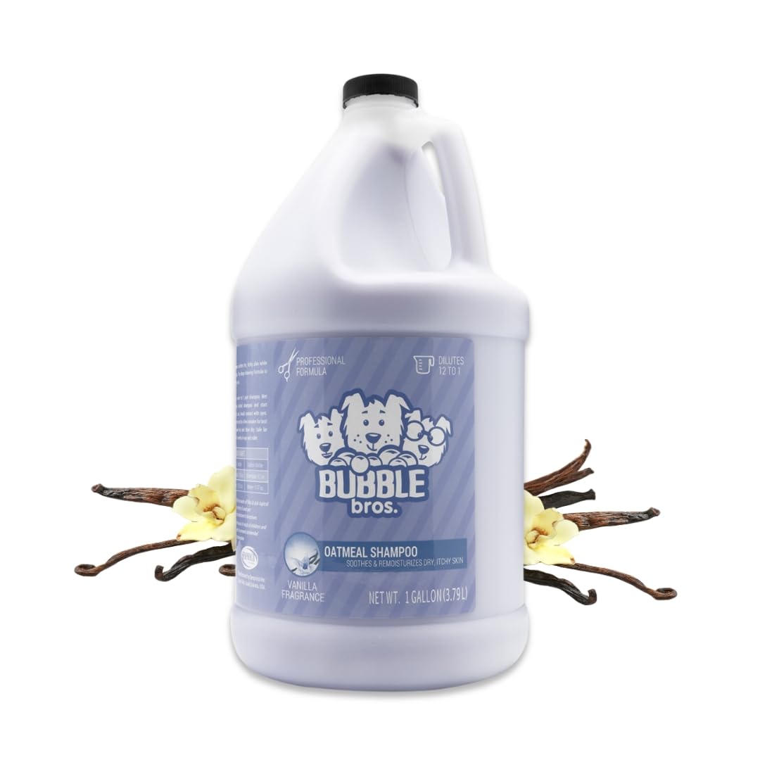 Bubble Bros. Oatmeal Dog Shampoo, Gallon - Naturally Derived, Eliminates Pet Odors, Soothes Dry and Sensitive Skin, Itch Relief, Professional, Bulk 128 oz