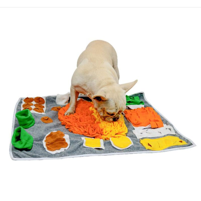 Totority Dog Slow Food Pad - Interactive Snuffle Mat for Dogs Multi-Color Flannel Sniffing Pad for Stress Relief and Engaging Feeding Experience