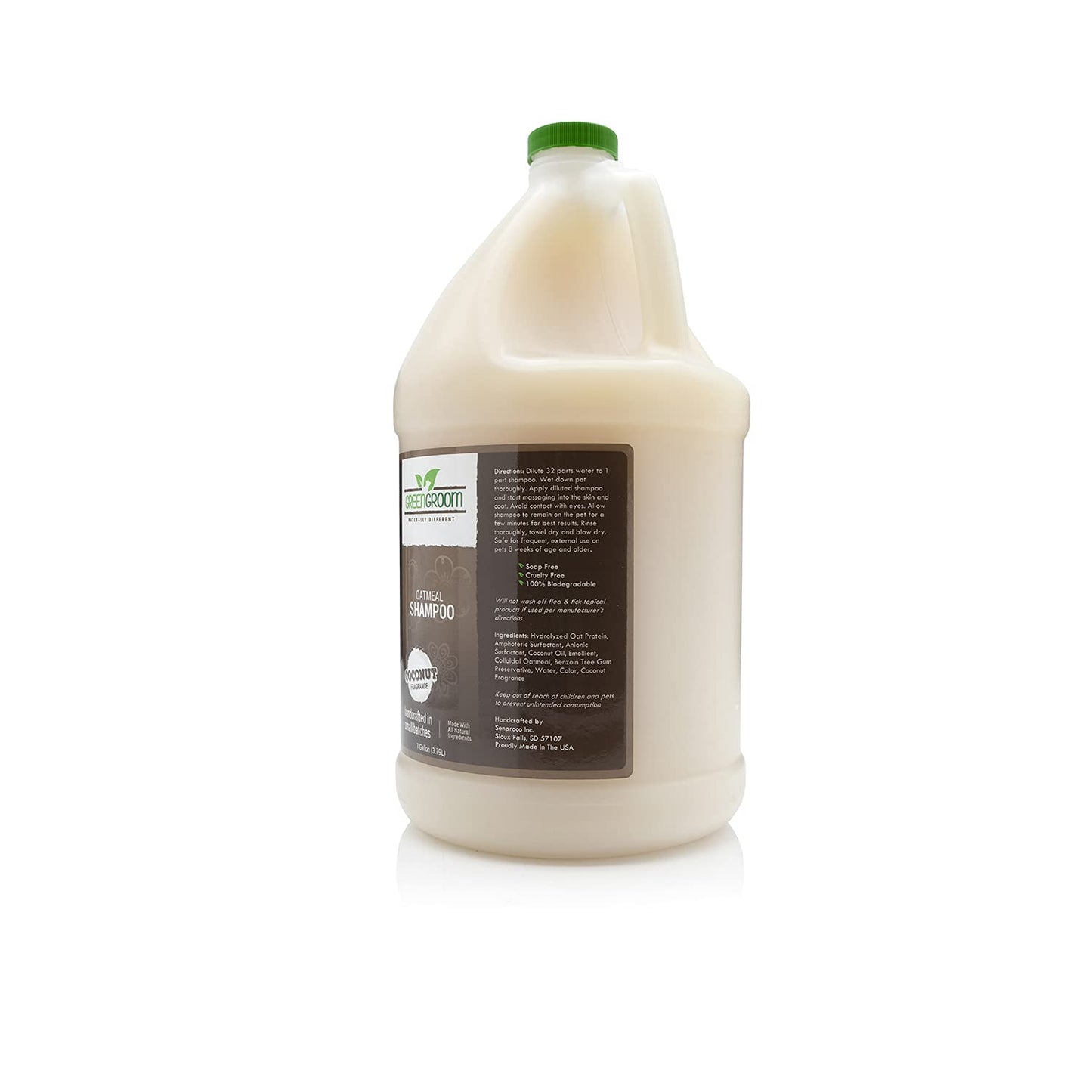 Green Groom Oatmeal Dog Shampoo, 1 Gallon - Natural Colloidal Oatmeal, Calms Dry Itchy Irritated Skin, Natural Ingredients, Moisturizes and Soothes The Skin and Coat, Professiona Grooming Grade