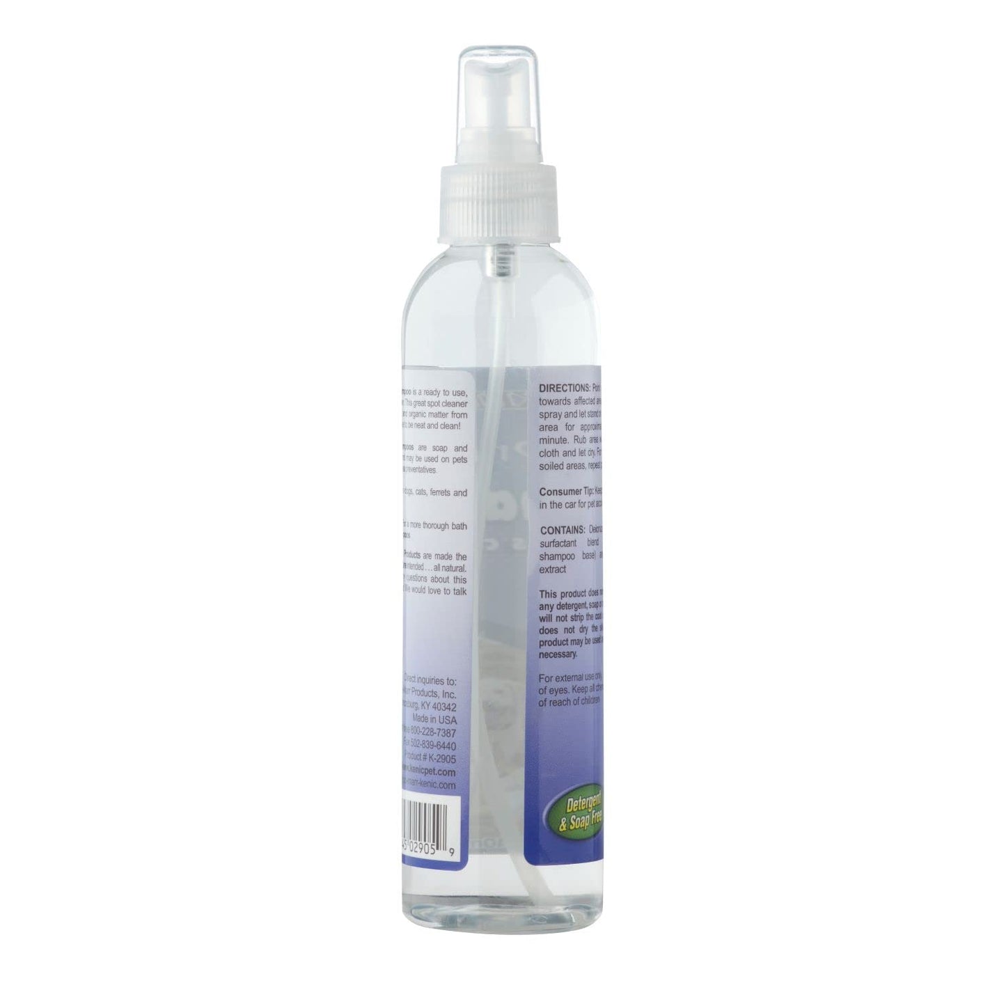 Kenic Refreshing Apple-Scented Pet Dry Pet Shampoo Spray Cleanser for Dogs, Cats, Ferrets & Rabbits, Spot Clean Spray, No Rinse Formula, 8oz