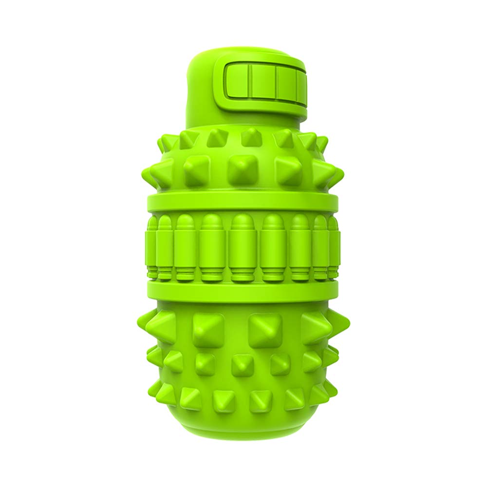 PIFFZEDO Dog Toys for Aggressive Chewers,Interactive Natural Rubber Chew & Squeaky Toy for Large Medium Breed,Dog Toothbrush,Tough & Durable (Green,Large)