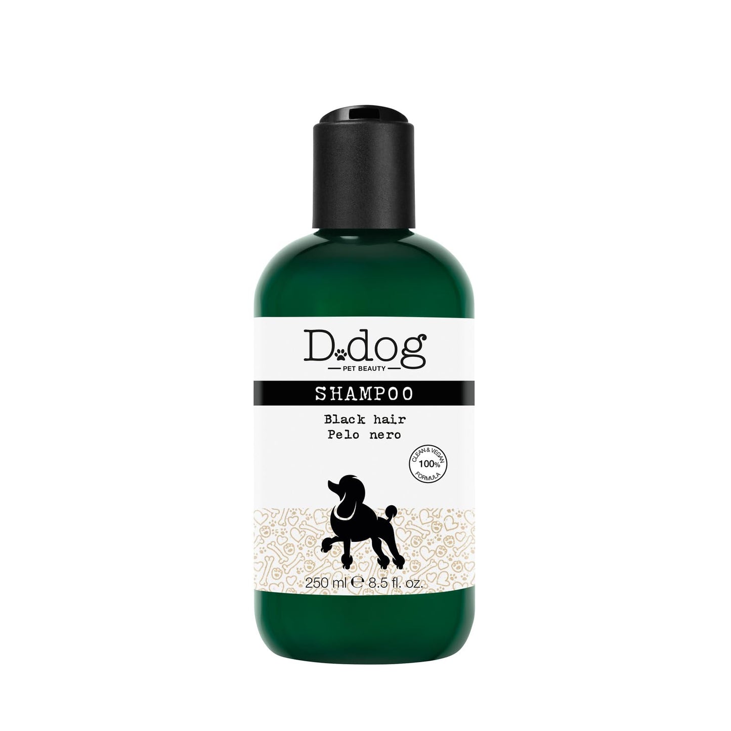 Diego dalla Palma D-Dog Pet Shampoo Black Hair - Shines and Brightens Fur - Enhances Color of Black and Dark Coat - Removes Dirt and Buildup with Every Wash - Hypoallergenic and Alcohol Free - 8.5 Oz