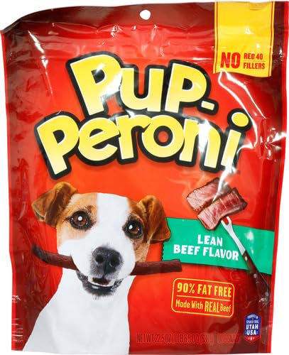 Pup-Peroni Dog Treats, Lean Beef Flavor, 22.5 Ounce, Made with Real Beef, 90% Fat Free (Pack of 2)
