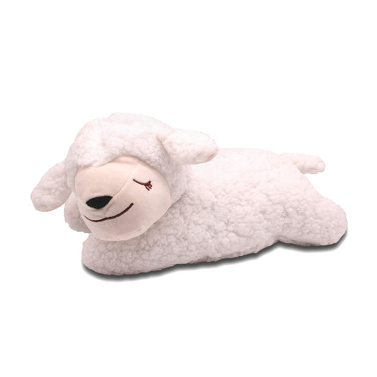 3T GROUP Heartbeat Puppy for Dogs Sleep Aid,Heartbeat Dog Toy for Puppy Essentials,Heartbeat Stuffed Animal Pillow Calming Plush Toys Anxiety Relief Lamb(White)