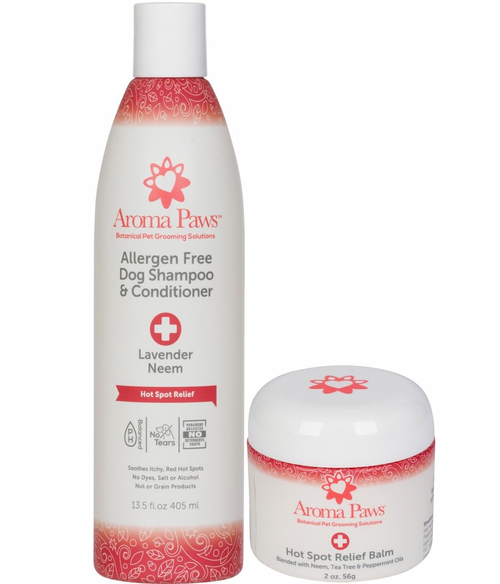 Hot Spot Shampoo & Conditioner 2-in-1 and Hot Spot Relief Balm Kit by Aroma Paws