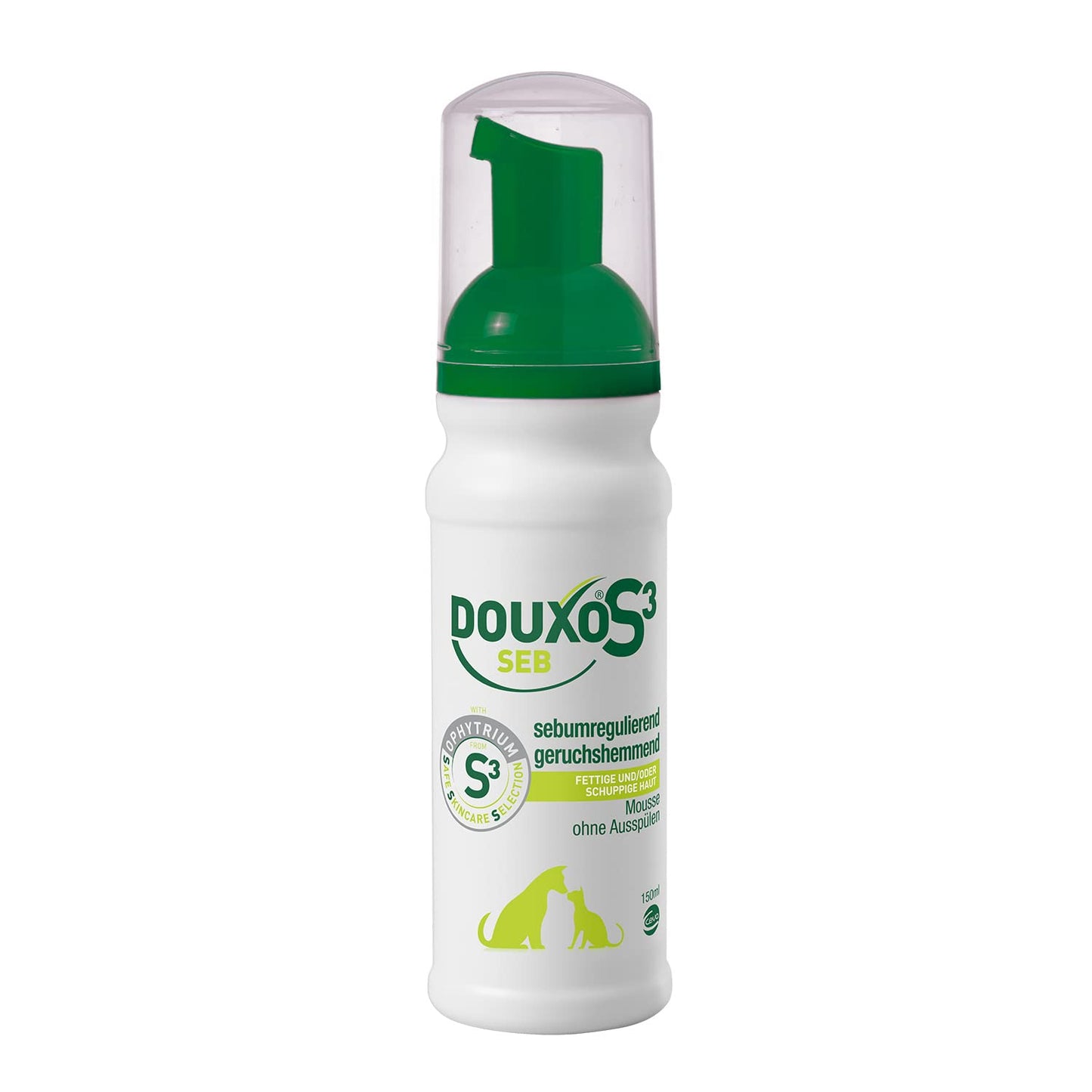 DOUXO S3 SEB Mousse, Dog & Cat Dandruff Solution, Soothing Leave-On Cat Mousse, Effective Mousse for Dog Dermatitis, Flaky & Oily Pet Skin, Hypoallergenic Fragrance, Dog Dandruff Mousse, 150ml