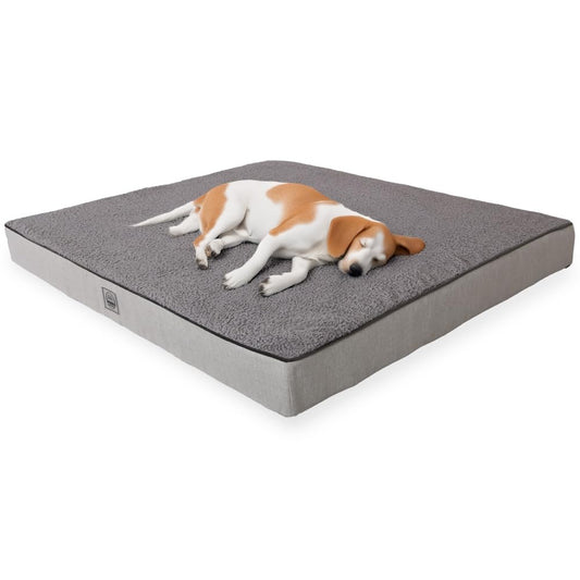Orthopedic Dog Bed for Medium Dogs- Waterproof, Ultra Soft Foam Pet Bed Mat, Removable Washable Cover and Nonskid Bottom, Grey
