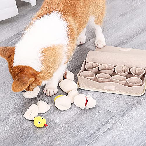 Puzzle Feeder Silicone Mat with Suction Cups, Slow Feeder Bowl for Dry and Wet Food, Enrichment for All Breed Dogs, Green
