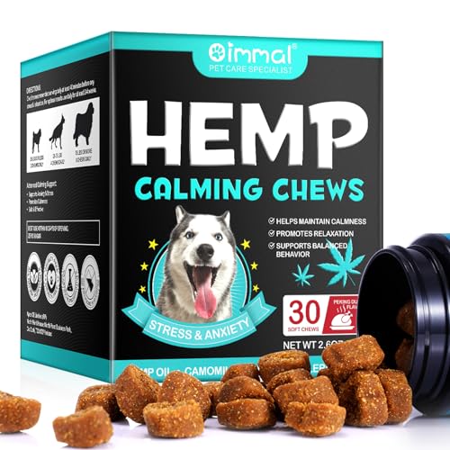 VCTSOF Calming Chews for Dogs 30 Cherws, Dog Calming Treats, Helps with Dog Anxiety, Separation, Barking, Stress Relief, Melatonin for Dogs, Sleep Calming Aid, All Breeds & Sizes (Pekingduck-30Chews)