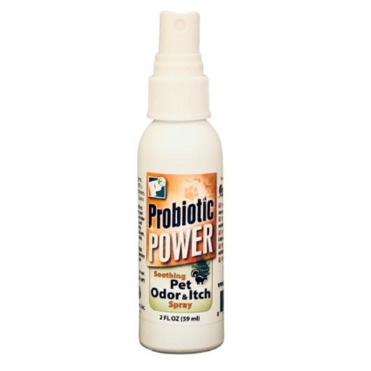 P2 Probiotic Power Pet Odor & Itch Spray – Dog, Cat, Puppy, Kitten Grooming Spray, Deodorizer, Litter Box Freshener, Hot Spot Spray, Coat, Bedding, Kennel, Carrier, Travel – 2 oz