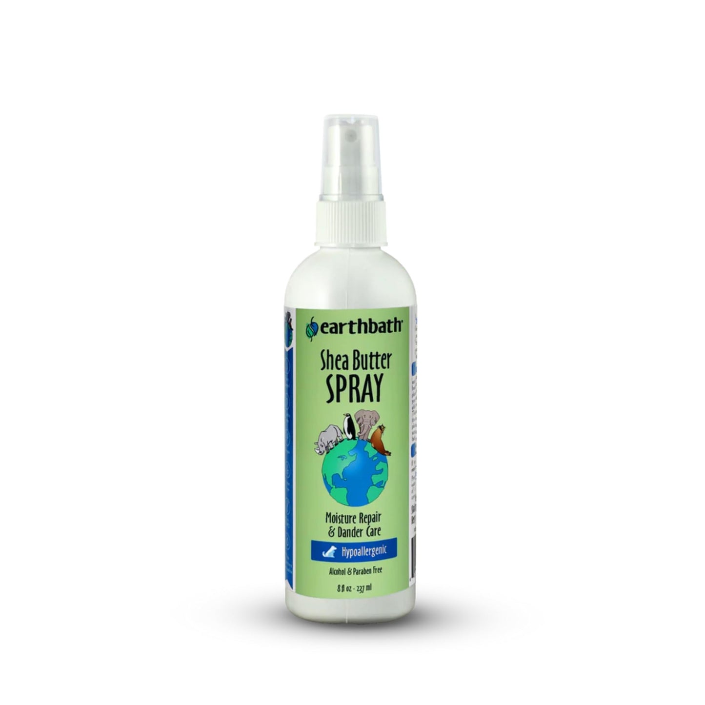 earthbath, Hypoallergenic Shea Butter Spray - Dog Dandruff Treatment, Dog & Cat Skin Moisturizer, Plant-Based, Cruelty-Free, Vegan, Gluten-Free, Non-GMO, Moisture Repair & Dander Care - 8 Oz