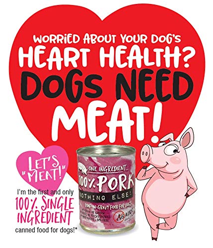 Against The Grain Nothing Else! 100% Pork Dog Food – 12 Count, 11 oz Each – Single-Ingredient Pork Loaf in Natural Bone Broth – Limited Ingredient, Grain-Free Recipe for Sensitive & Allergy-Prone Dogs