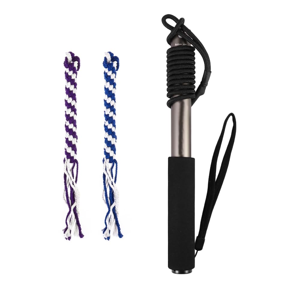 POPETPOP Flirt Pole for Dogs Interactive Dog Toys - Extendable Teaser Wand Outside Interactive Fun Toys with 2 Rope Chew Play Toys for Training Exercise (Size L)