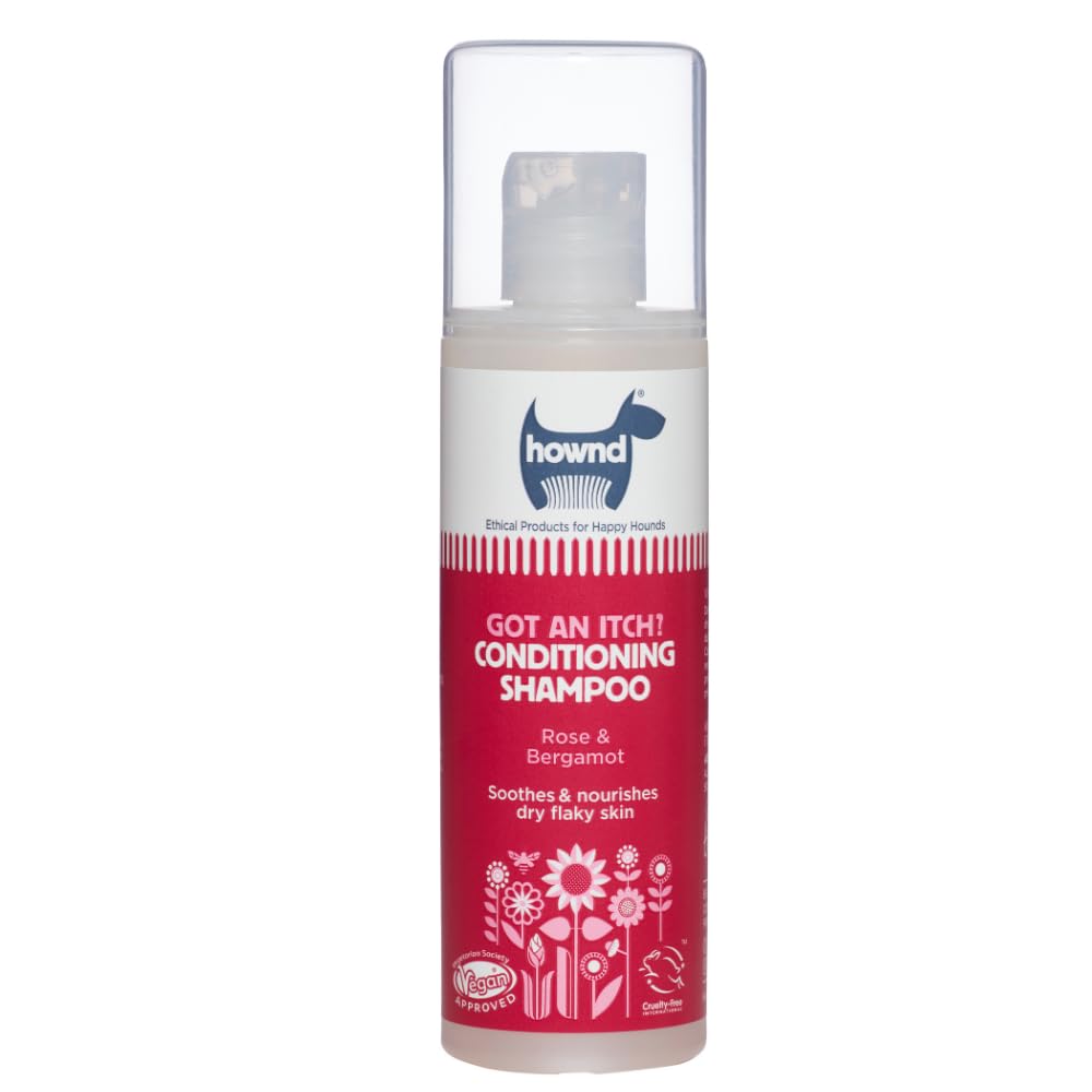 Hownd Got an Itch Soothing & Nourishing 2-in-1 Dog Shampoo and Conditioner for Dry, Flaky, Itchy Skin - Natural Hydrating Vegan Formula for Puppies & Dogs with Sensitive Skin, Rose & Bergamot