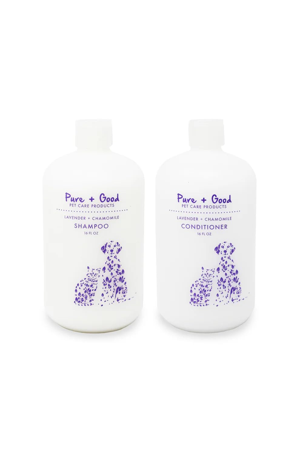 Pure + Good - Lavender + Chamomile Shampoo and Conditioner Set, Soothing Lavender and Herbaceous Chamomile, Formulated for All Pets, Gentle and Cleansing, Made in The USA, Cruelty Free, 16 fl oz