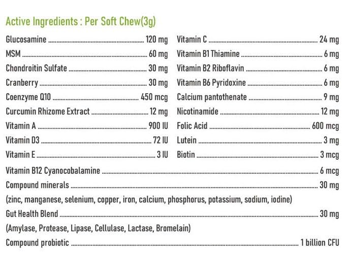 Dog Multivitamin Chews – 8-in-1 Supplement with Glucosamine, Probiotics, Omega, Enzymes – Joint, Skin, Coat, Immune & Digestion Support – Natural Chicken Flavor – 120 Soft Chews