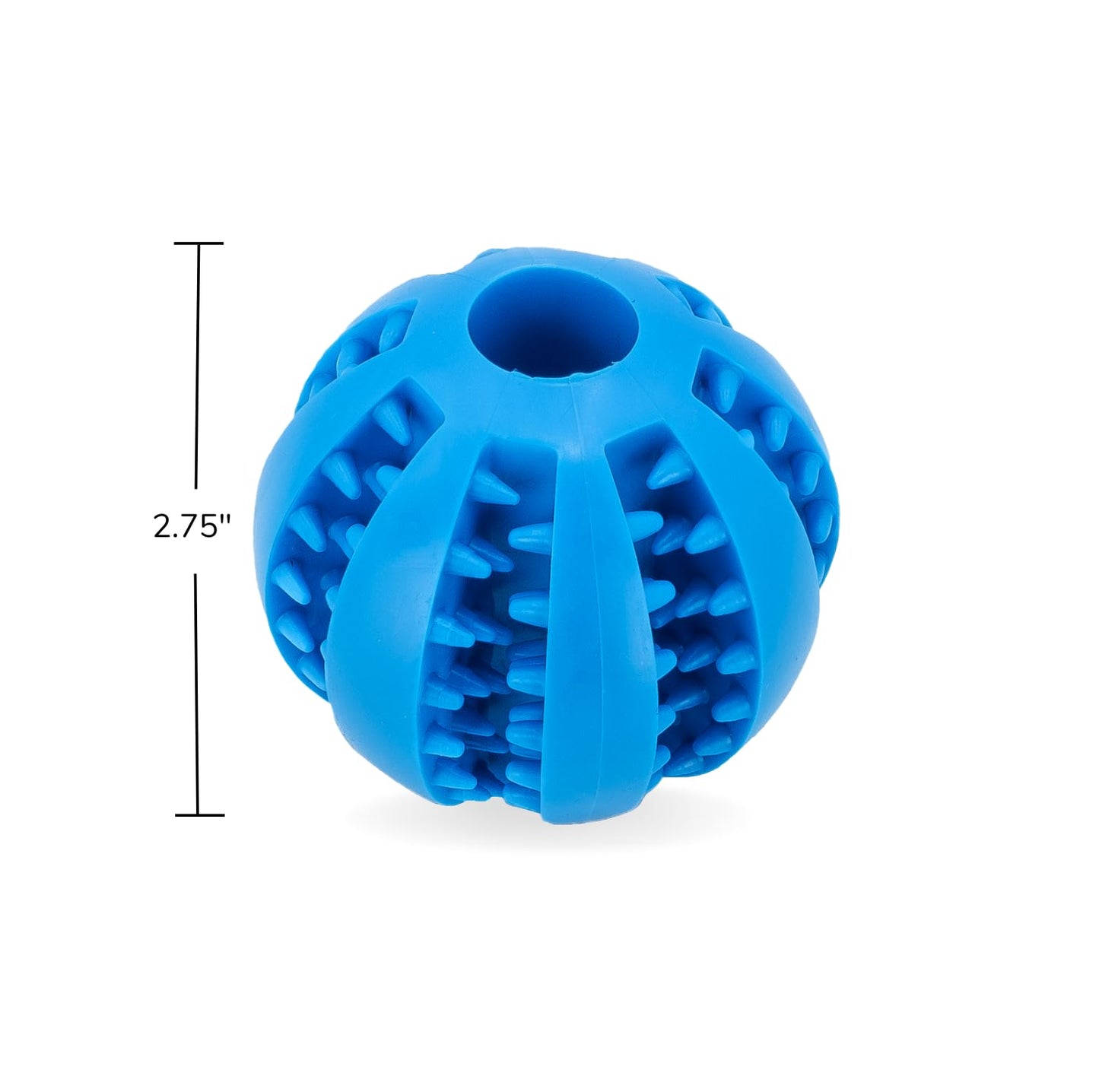 2 Pcs Non-Toxic Rubber Dog Toy Ball, 2.75 inch Durable & Tough Rubber Dog Treat Dispensing Puzzle Ball Chew Toy & IQ Training Toy for Small & Medium Sized Dogs (Blue & Turquoise)