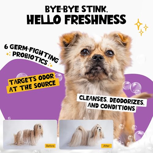 ROOFUS THE DOG Probiotic Pet Shampoo 1 Pack - Snuggle Sesh Dog Shampoo for Conditioner, Moisturizing & Itching - Hypoallergenic Shampoo for Hydrating & Cleansing