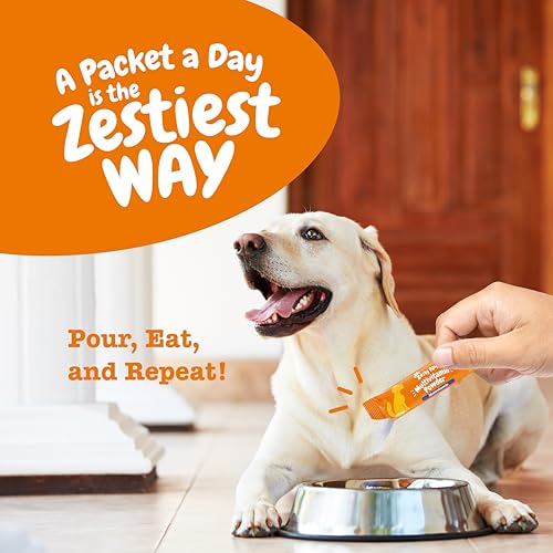 Zesty Paws 10-in-1 Dog Multivitamin Powder - Gut, Immune, Joint, Skin & Coat Support, and More - Dog Vitamins and Supplements Powder - Pet Supplements with Omega Fish Oil & VitaFiber - Salmon - 30 Ct