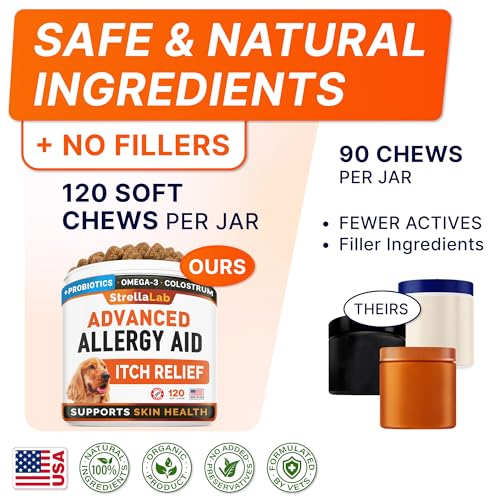 Advanced Allergy & Itch Relief + Glucosamine Dogs Bundle - Skin & Coat Health - Fish Oil Omega 3 & Probiotics + Chondroitin, MSM - Anti-Itch & Hot Spots + Hip & Joint Care - 240 ct - Made in USA