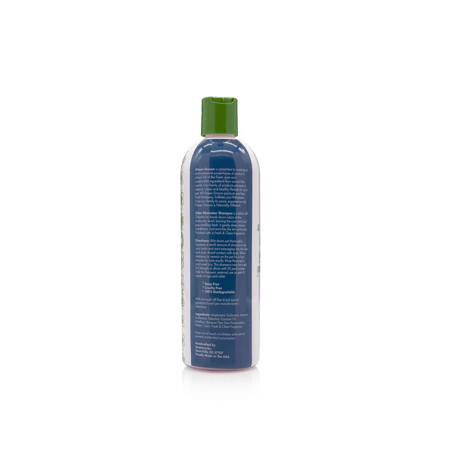 Green Groom Odor Eliminator Dog Shampoo, 16 oz - Crafted with Odortrol, All Natural Ingredients, Antioxidant Rich, Eliminates Smelly Pet Odors, Powerful Deodorizing Formula, Professional Grade