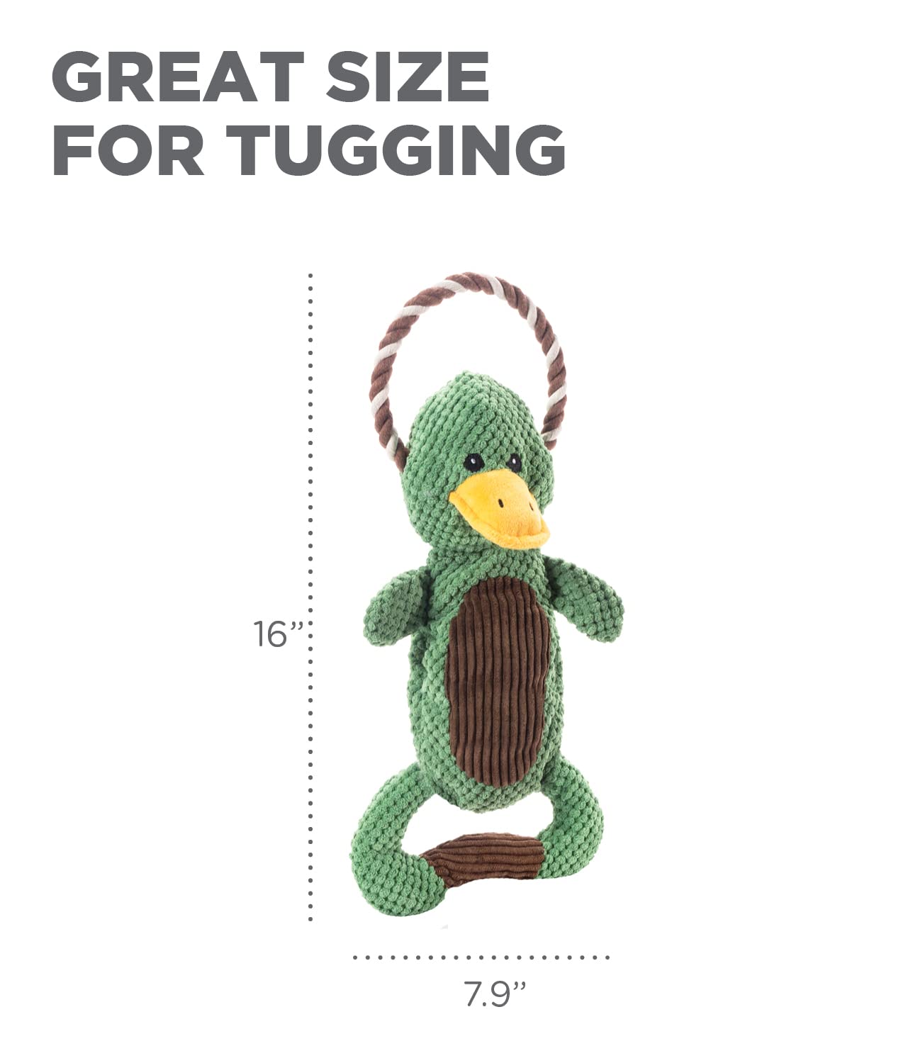 Outward Hound Scrunch Bunch Duck Interactive Plush Squeaky Dog Tug Toy