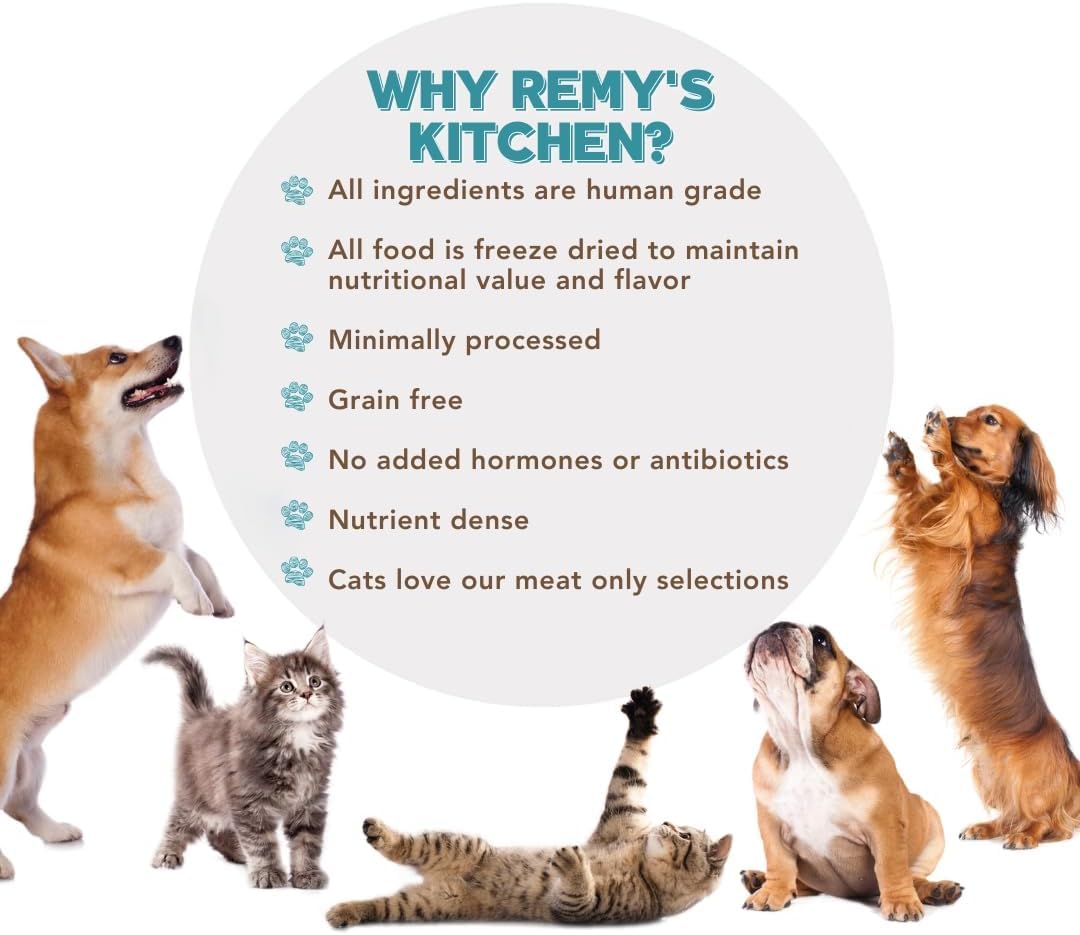 Remy’s Kitchen Lamb Meat Medley Freeze Dried Dog Treats USA Sourced and Small Batch Made - Human-Grade, All Natural Dog Treats Without Artificial Preservatives, Grain Free - 3 oz