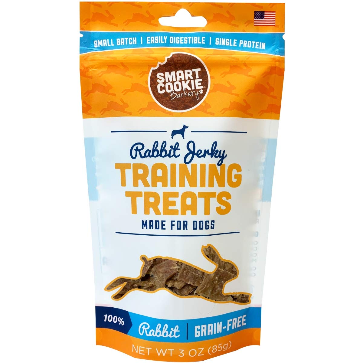 Smart Cookie Single Ingredient Rabbit Jerky Dog Treats - Bite Size Training Treats for Dogs and Puppies with Allergies and Sensitive Stomachs - Dehydrated, 100% Meat, Made in USA - 3oz, Pack of 1