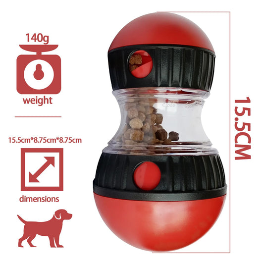 Meng Dog Food Puzzle Toys, Adjustable Dog Treat Dispensing Dogs Toys, Interactive Chase Slow Feeder for Boredom and Stimulating, IQ Training for Small Medium Dogs