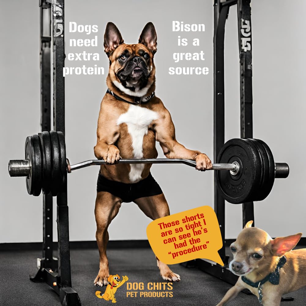 Dog Chits Bison Lung Food Topper for Dogs and Puppies | Pure Bison Lung | No Preservatives | Made in USA | All-Natural | Sprinkle on Food | Perfect for Dogs Easy on Digestion | 7 oz.