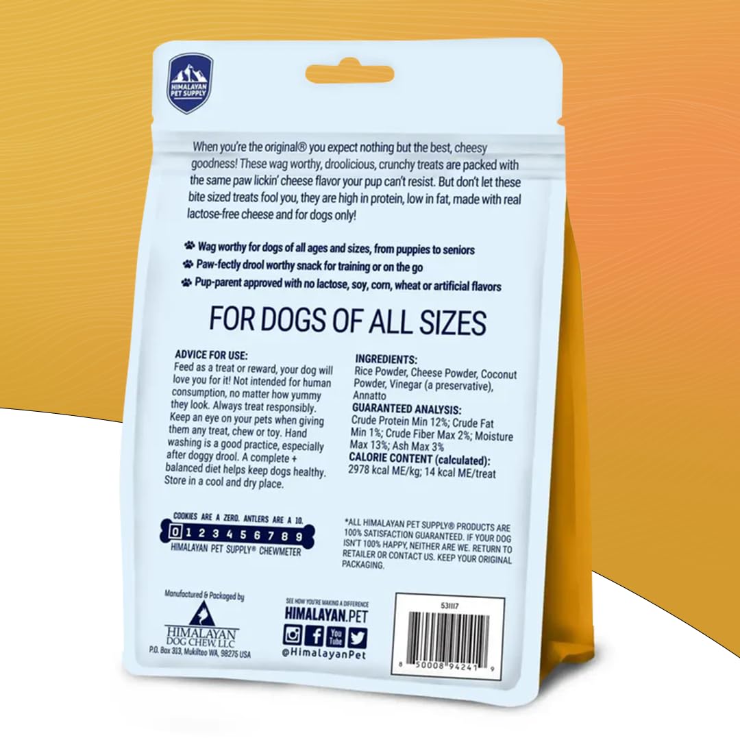 Barkeetos Dog Treats, Crunchy and Cheesy Pet Snacks Made with Real Himalayan Cheese, Gluten Free, Grain Free, Lactose Free, Natural Dog Food for All Breeds and Sizes