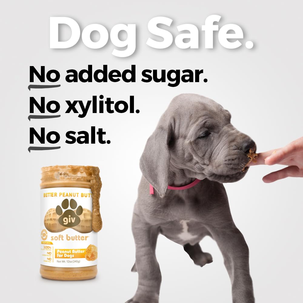 All Natural Human Grade Peanut Butter for Dogs - 2 Ingredients (Peanuts & Honey) - Perfect for Pill Pockets, Lick Mat, Training Treats and Healthy Food