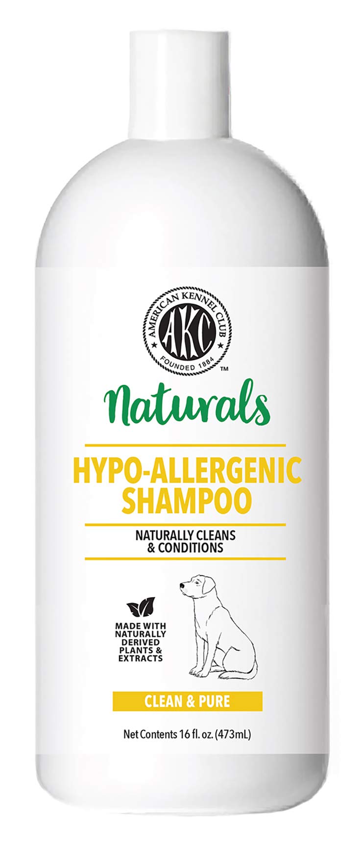 Naturals Dog Shampoo - Hypo-Allergenic, Mild and Non-Irritating on Dog Coats - Ideal for Sensitive Skin or Allergies - Clean & Pure Scent - 16 Ounce