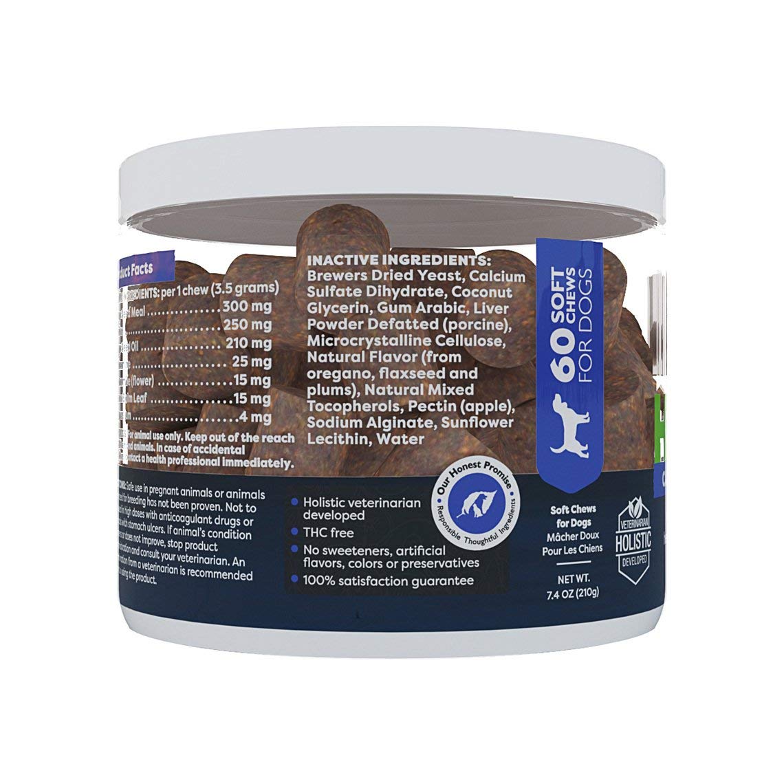 Only Natural Pet - Natural Hemp Soft Chew Bites for Dog Stress & Anxiety Relief - L-Theanine, Chamomile & Lemon Balm - Hemp Oil Calming Chews for Dogs - 60 Count